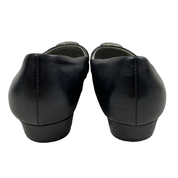 Cloudwalkers Hudson Shoes Womens 9.5 W Black Flats‎ Silver Medallion Comfort - Picture 6 of 12